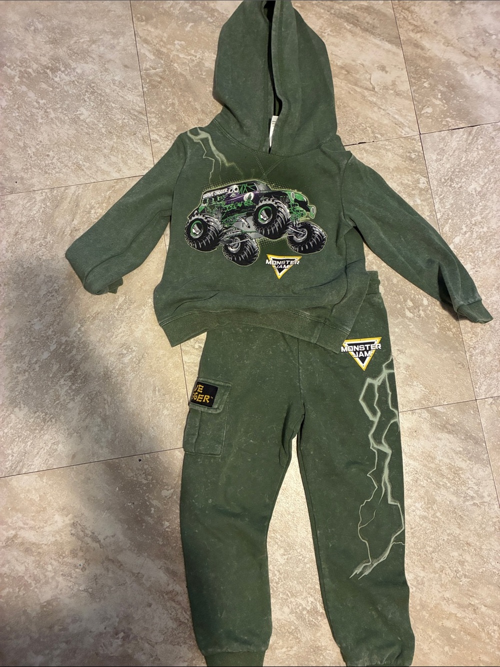 Monster Jam Kids Green Monster Truck Hoodie & Jogger Set